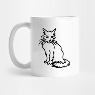 Cat Line Art Drawing Mug